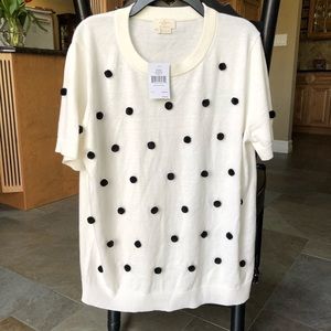 NWT Kate Spade Spice Things Up Pom Sweater